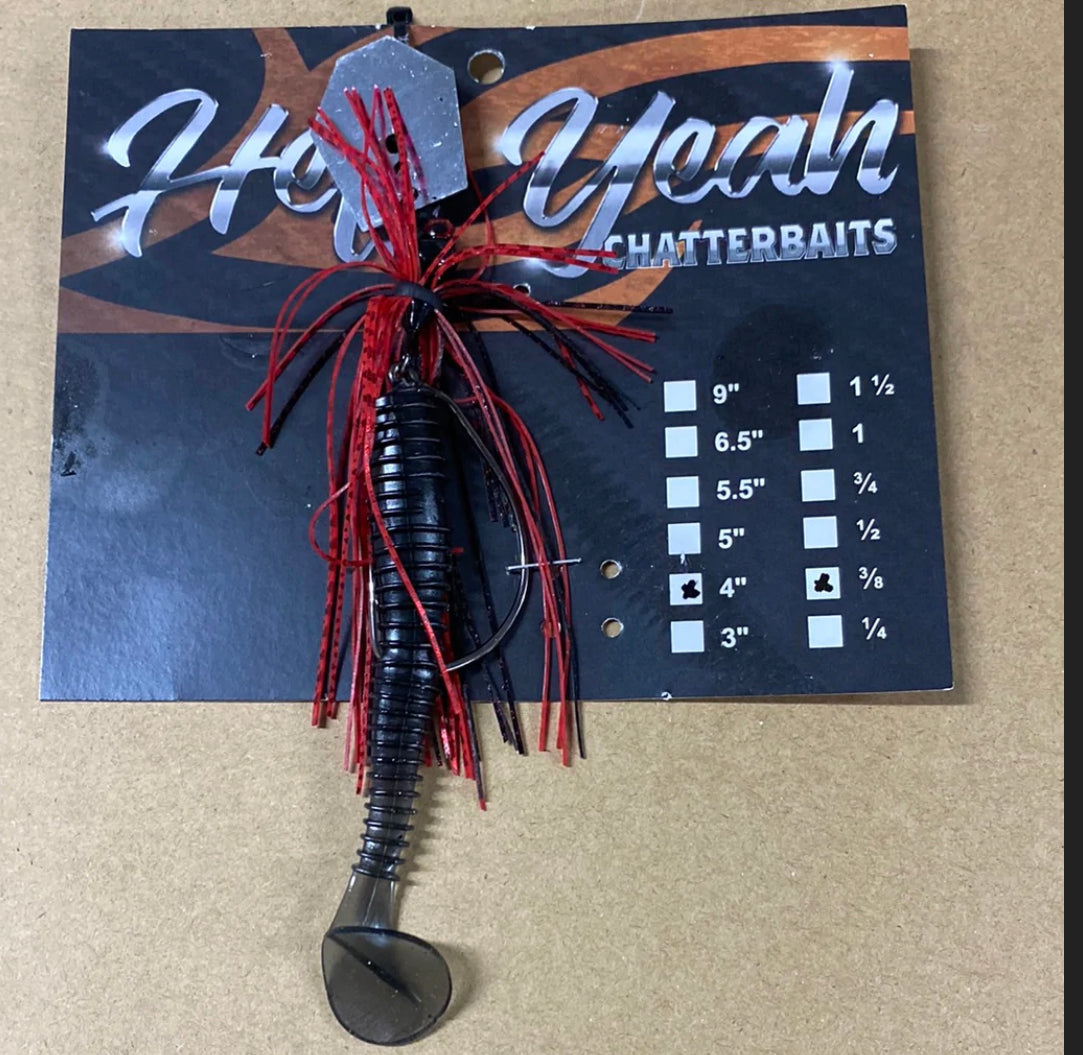 Hell Yeah Chatterbaits Black and Red 4 inch – LUREPORN