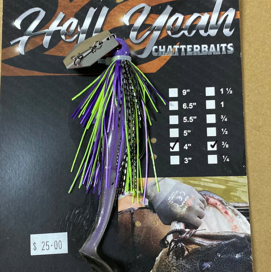 Hell Yeah Chatterbaits Purple Chartreuse